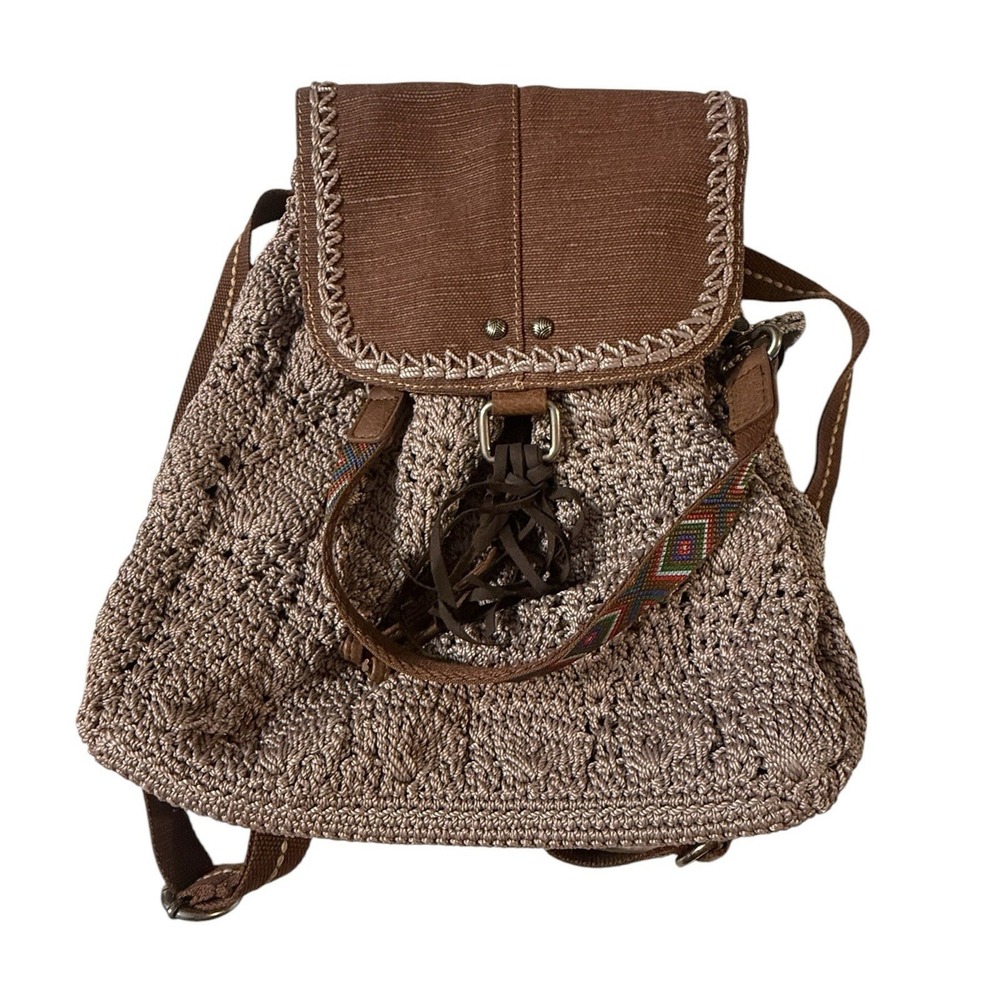 The Sak Avalon Purple Crochet Convertible Backpack Bag